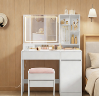Table de toilette multifonctionnelle peu encombrante, coiffeuse portable avec tiroirs de rangement, bureau de maquillage pour chambre à louer