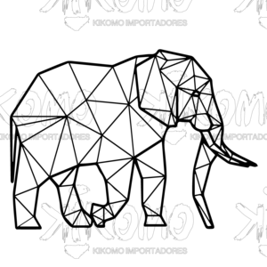 Image décorative d'éléphant géométrique en MDF noir - Product Image 6