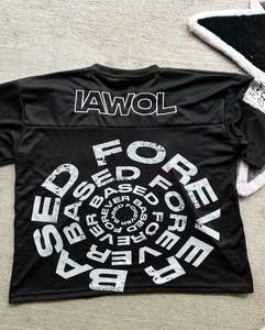 Nouveau T-shirt tricoté respirant à manches courtes grande taille 100 % coton, coupe ample, vêtement de loisirs de marque à motif imprimé pour l'extérieur - Product Image 2