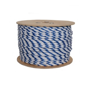 Corde torsadée en PP tissé 5 mm x 10 rouleaux 160-180 m blanc et bleu - Product Image 1