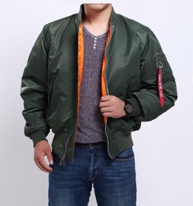 Prendas de vestir Chaqueta de bombardero para hombre Chaqueta cortavientos Causal Chaqueta con cremallera de piloto Flight Ma-1 para hombre de Creative International - Product Image 5