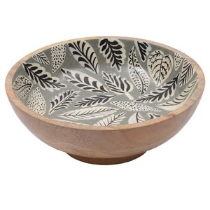 Bol de service en bois imprimé émaillé de qualité supérieure forme ronde dernière conception vaisselle bol à soupe et à collation pour la maison et la cuisine - Product Image 6