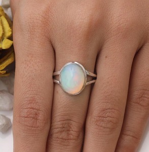 925 Solid <b>Stone</b> 925 Sterling <b>Silver</b> <b>Stone</b> Handmade Gemstone Opal Spinner <b>Ring</b> Jewelry Best Quality Natural Designer <b>Ring</b> Jewelry - Product Image 2