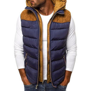 Veste matelassée d'hiver à logo personnalisé sans manches gilet grande taille pour hommes gilets gilet à capuche pour hommes gilet matelassé en duvet pour hommes - Product Image 1