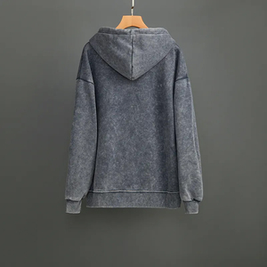 Sudadera con Capucha Lavada Personalizada de Alta Calidad, Ropa Urbana, Sudadera Extra Grande, Sudadera con Capucha y Cremallera con Lavado Ácido - Product Image 2
