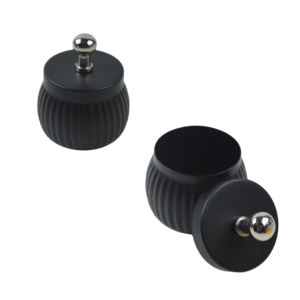 Recipiente Decorativo Económico para Almacenamiento de Especias, Contenedor de Hierro con Tapa, Perfecto para Cocina, Redondo, Plateado y Negro, Decorado, Azucarero - Product Image 6