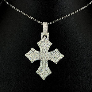 Joyería Hip Hop Fina, Colgante de Cruz Personalizado, Estilo Iced Out, Plata 925, Joyería de Moissanita VVS, Colgantes de Diamantes para Regalo - Product Image 1