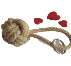 Porte-clés noeud singe poing avec manille en laiton-4.5 "de long-porte-clés en corde de marin fait main-cadeau de bijoux nautiques - Product Image 1