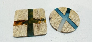 Meilleur ensemble de sous-verres en bois et en résine classique écologique et logo personnalisable de tapis de tasse pour tasse et résine époxy - Product Image 6