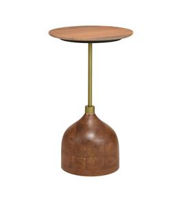 Mesa de centro de madera y base metálica al por mayor Mesa Redonda única de diseño moderno Uso de mesa para sala de estar y hogar a precio barato - Product Image 1