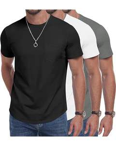 Camisetas de manga corta con cuello redondo de moda informal de algodón transpirable para hombre, cómodas, lisas, suaves y ligeras de verano - Product Image 5