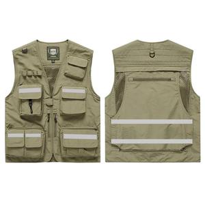 OEM hommes été vêtements de travail gilet vente chaude respirant anti-boulochage sans manches Cargo gilet - Product Image 3