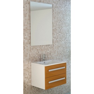 Ensemble de salle de bain AROSA orange brillant, meuble sous lavabo et armoire SMC, mobilier WC invité, lavabo - Product Image 1