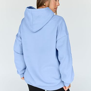 Sudadera con Capucha Extra Grande para Mujer, Nueva Colección de Invierno, Mezcla de Poliéster/Algodón Grueso, Hombros Caídos, Manga Larga, Estampado - Product Image 3
