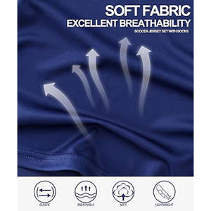 Ensemble de maillot de football pour homme adulte personnalisable par sublimation, anti-UV, respirant, 100% polyester, évacuation de l'humidité, vêtements d'entraînement - Product Image 5