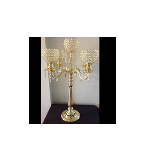 Candélabres et centres de table Candélabres à cinq bras de mariage Vente en gros Décoration intérieure Candélabres Menorah Fournisseur de bougeoirs dorés - Product Image 3