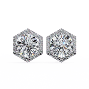 REYES lujo 14K 18K oro blanco rodio plateado joyería fina GRA certificado 925 plata esterlina corte redondo 1.5Ct Moissanite pendiente - Product Image 5