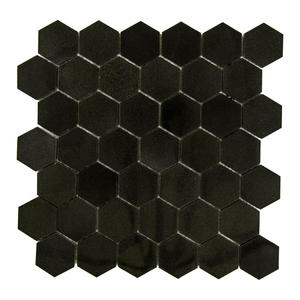 Eco-Friendly Midcentury Absolute Black <b>Granite</b> Polished 2 Hexagon Mosaic Tile for Interior Wall Decor - Product Image 1