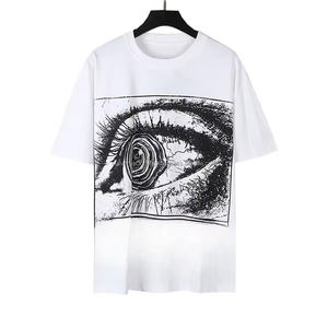 100% coton T-shirt en gros de haute qualité impression numérique lavage aux enzymes T-shirt goutte épaule Hip Hop T-shirts personnalisés pour hommes - Product Image 1