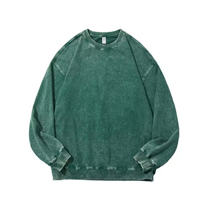 Sweat ras du cou Sublimation hommes surdimensionnés lavage à l'acide Boxy pulls courts sweats en coton éponge français - Product Image 6