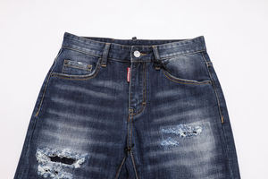 OEM Service กางเกงยีนส์ขายาวสำหรับผู้ชาย, กางเกงยีนส์ทรงตรงสไตล์ฮิปฮอปลำลองกางเกงขายาวทรงตรงไซส์ใหญ่พิเศษสำหรับผู้ชายฤดูร้อน - Product Image 3