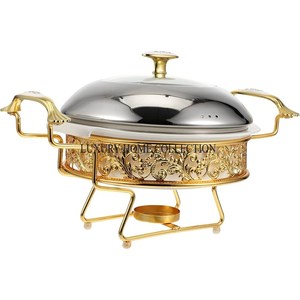 Plato de frotamiento de metal de grado restaurante con caño calentador de buffet altamente duradero para catering de eventos y grandes reuniones - Product Image 3