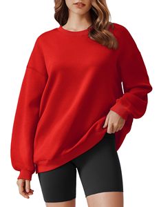 Sudadera para mujer Traje de Otoño de gran tamaño Jersey de manga larga Top Cuello redondo Sudaderas con bolsillos laterales Camiseta para hombre - Product Image 1