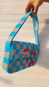 Bolso de Hombro con Cuentas de Cereza, Hecho a Mano en India, para Mujer, Bolso de Lujo para Fiesta de Noche, Diseño Artístico - Product Image 3