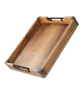 Vente chaude Plateau en bois de manguier Plateau en bois décoratif beige pour servir le stockage et l'affichage dans la maison et la cuisine - Product Image 3