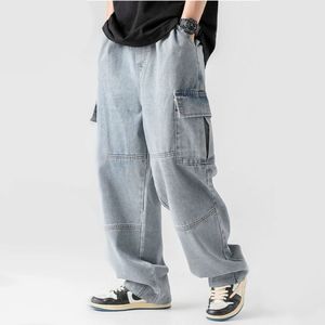Jeans Holgados de Alta Calidad para Hombre, Estilo Urbano, Casuales, Vintage, con Cierre de Cremallera, Largos, de Lona, Estilo Hip Hop - Product Image 1