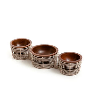 Bols à fruits secs ronds en bois avec plateau, taille personnalisée, dates en bois naturel, collations, bols, événements de mariage, Inde - Product Image 3