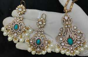 Conjunto de cadena de eslabones chapados en oro de moda Joyería de moda de latón elegante para uso diario Collar artificial - Product Image 2