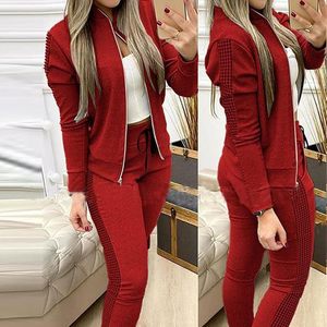 Conjunto de chándal de 2 piezas OEM ODM Premium para mujer, sudadera y pantalones de chándal para correr, sudadera de moda con logotipo personalizado para mujer, calidad - Product Image 4