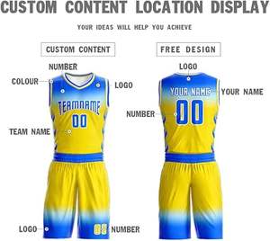 Vente en gros Vêtements de basket-ball à sublimation Vêtements personnalisés pour hommes Vêtements d'entraînement Ensemble de maillots de basket-ball respirants unisexe - Product Image 4