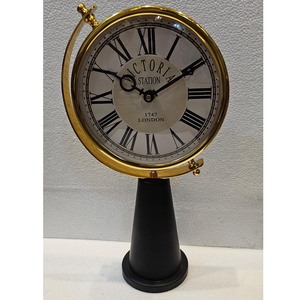 Reloj de mesa de latón pulido hecho a mano, el mejor fabricante, reloj de escritorio con números romanos de estilo antiguo para decoración de hogar y oficina - Product Image 4