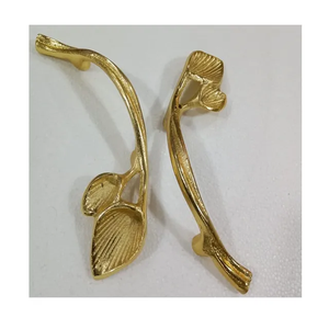 Ntique-bandeja de latón dorado de alta calidad, diseño moderno de hoja con asa, producto más vendido - Product Image 1