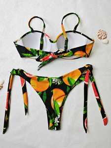 Bikini personnalisé fait à la main Sexy taille haute rayé tricoté deux pièces Satin solide Triangle soutien-gorge XS Plus toutes les tailles pour la maison porter - Product Image 4