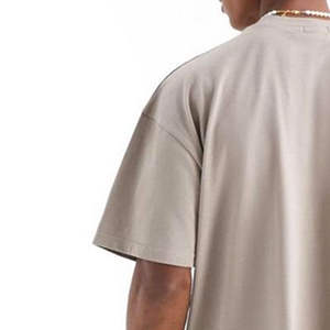 Camiseta de Hombre de Corte Cuadrado Personalizable del Fabricante, 100% Algodón, Antiarrugas, Cuello Redondo con Costuras en Contraste, Servicio OEM/ODM - Product Image 5