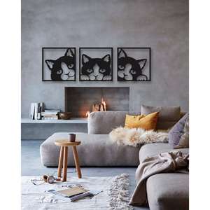 3 adorables chats suspendus peintures d'animaux adorables - Product Image 1