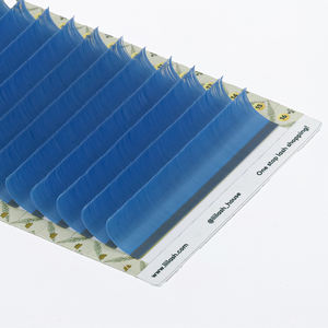 Extensions de cils en soie bleu bleuet coloré, étiquette privée, cils individuels, vente en gros, vison, étiquette privée, logo personnalisé - Product Image 1