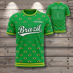 Conjunto de Camiseta de Fútbol Unisex para la Copa Mundial de Fútbol Brasil 2027, Diseño con la Bandera, para Aficionados al Fútbol, Regalo para el Día del Partido en Varios Colores - Product Image 1