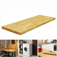 Comptoir de boucher moderne en bois avec joint de doigt pour table en bois avec revêtement UV dessus de bar de restaurant imperméable