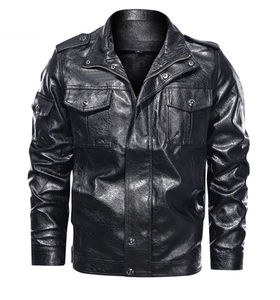 Chaqueta de motorista para hombre con cremallera de piel de oveja auténtica con forro de viscosa acolchado y bolsillos exteriores interiores de Mono Riders - Product Image 4