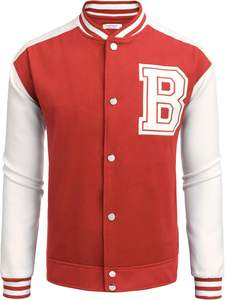 Blouson aviateur universitaire personnalisé en laine à manches en cuir Logo personnalisé Veste de style baseball universitaire pour hommes et femmes - Product Image 4