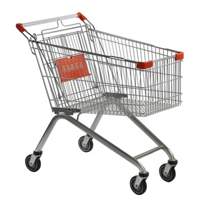 Carrito de Compras Estilo Coreano, Capacidad de 150 Litros, Material Plástico Cromado, Estructura de Malla, Plataforma Plegable - Product Image 4