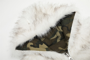 Parka de invierno personalizada para hombre, chaqueta cortavientos de gran tamaño con cremallera, forro polar Reversible, estilo bombardero de camuflaje, longitud larga - Product Image 2