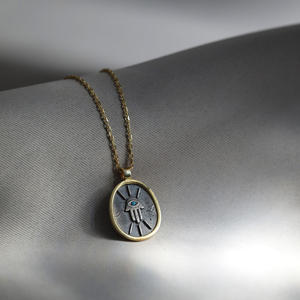 Ancienne Hamsa Charm Collier Turc Fait à la Main en Gros 925 Bijoux en Argent Sterling - Product Image 4