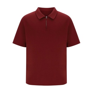 Chemise de golf classique légère à manches courtes pour homme, col chemise, fermeture éclair quart, décontractée, unie, anti-froissement, écologique, grande taille - Product Image 5