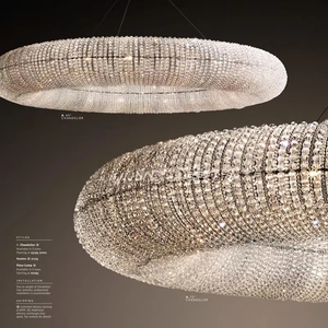 Style nordique Dimmable Anneau Lustre Or <span class=keywords><strong>Chrome</strong></span> Acrylique Plafond Éclairage <span class=keywords><strong>Suspension</strong></span> Suspendue pour Salon Hôtels - Product Image 5