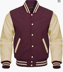 Fresh Varsity Jacket Letterman Jacket pour homme Baseball Bomber Jacket Manches en cuir et corps en laine - Product Image 6